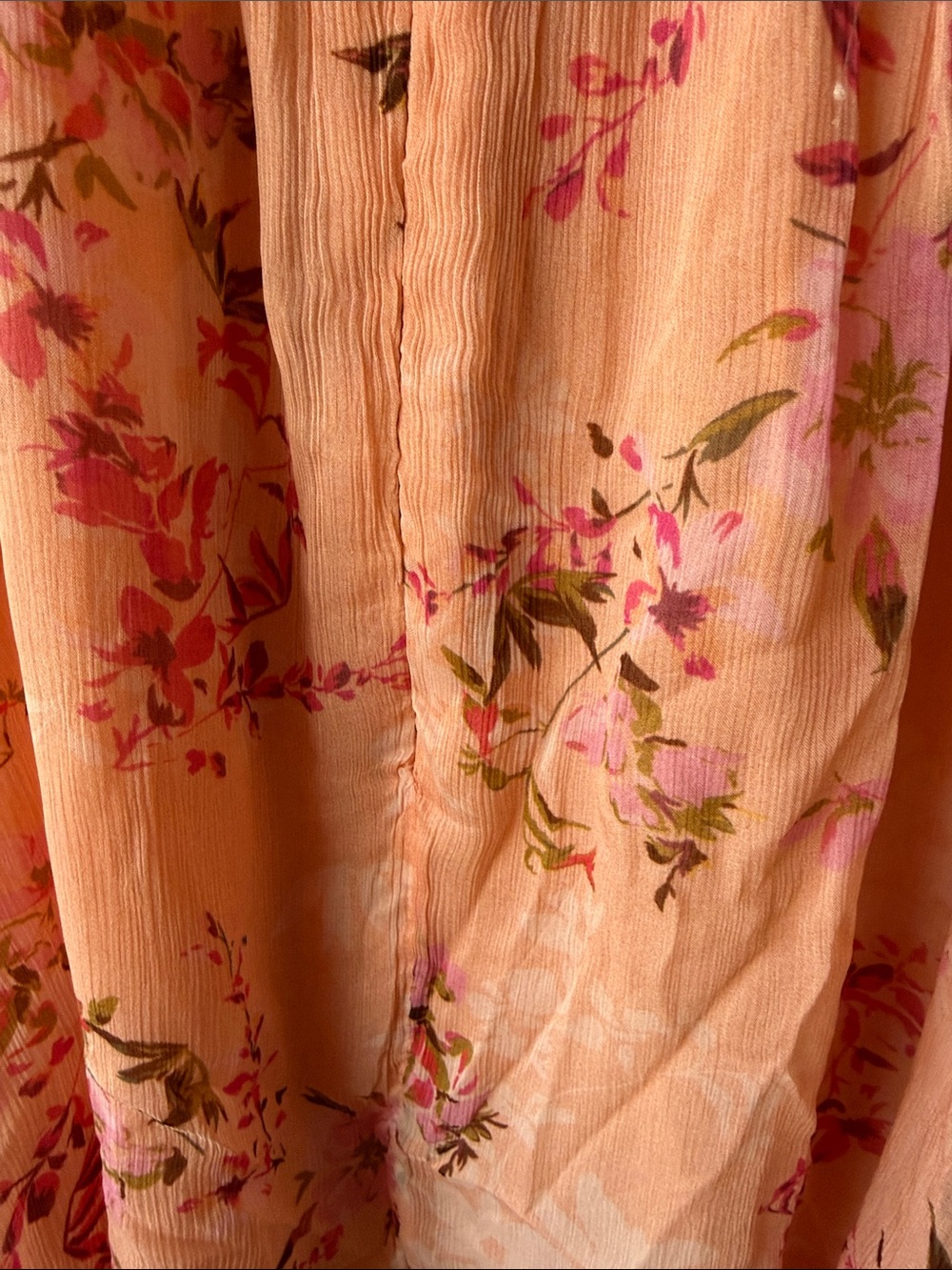Free People Marney Mini Peach Floral Off-Shoulder dress or tunic size Small - Picture 4 of 7
